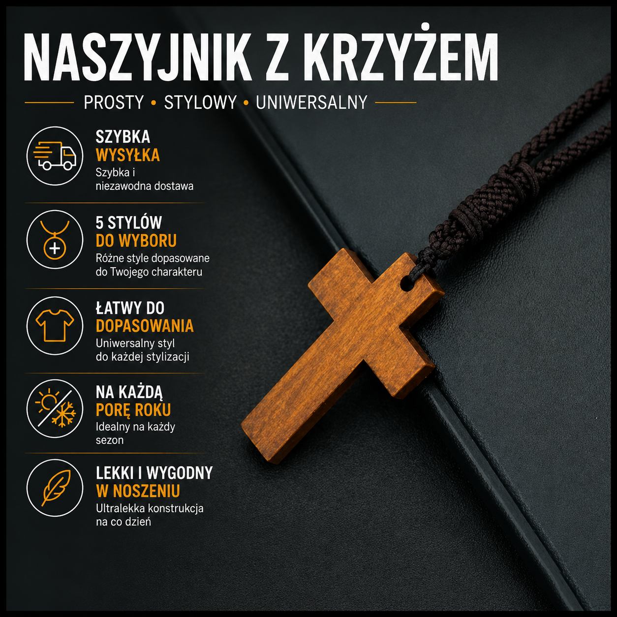 Ręcznie Rzeźbiony Drewniany Krzyżyk